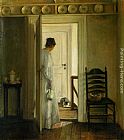 Carl Vilhelm Holsoe Famous Paintings - A Saucer of Milk